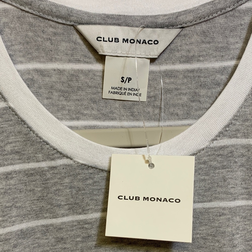 Club Monaco Gray and White Striped Tank Top - Picture 2 of 5